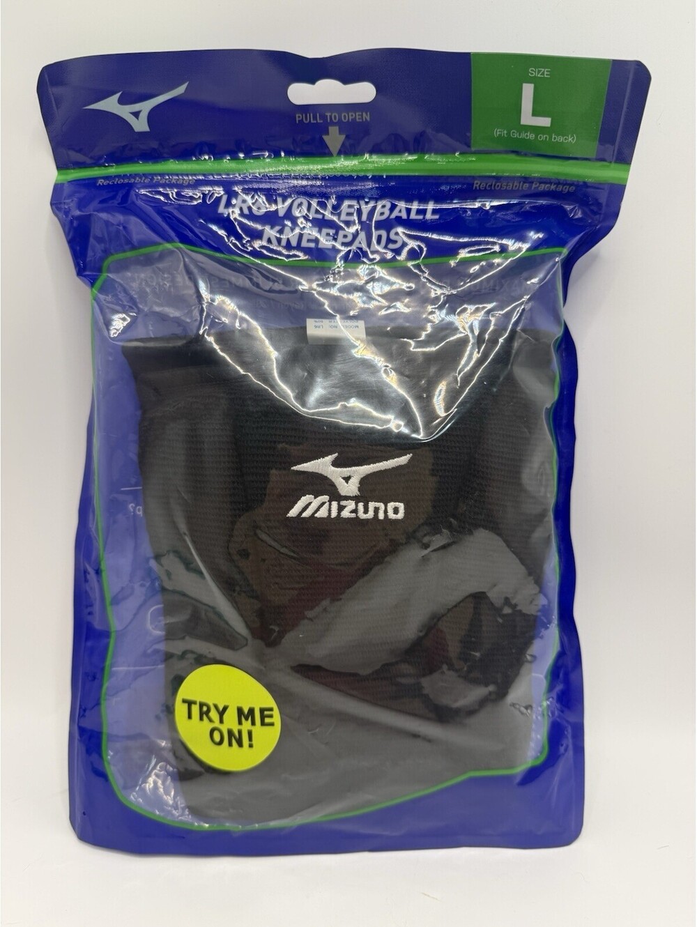 MIZUNO LR6 VOLLEYBALL KNEEPAD LARGE BLACK 6.75” New